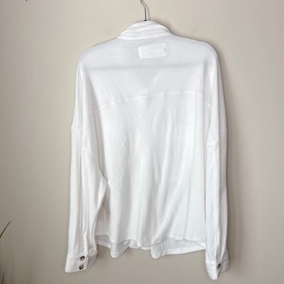 NEW NWT The Sweatshirt Project 3X White Button Up Long Sleeve Sweatshirt - Picture 7 of 8